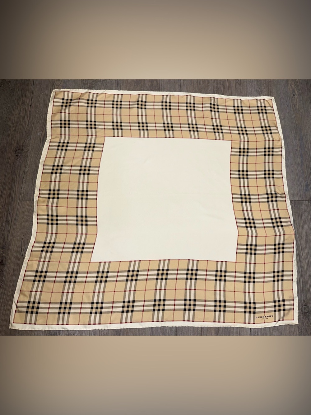 Burberry London 100% Silk Nova Check Square Scarf 35” Vintage